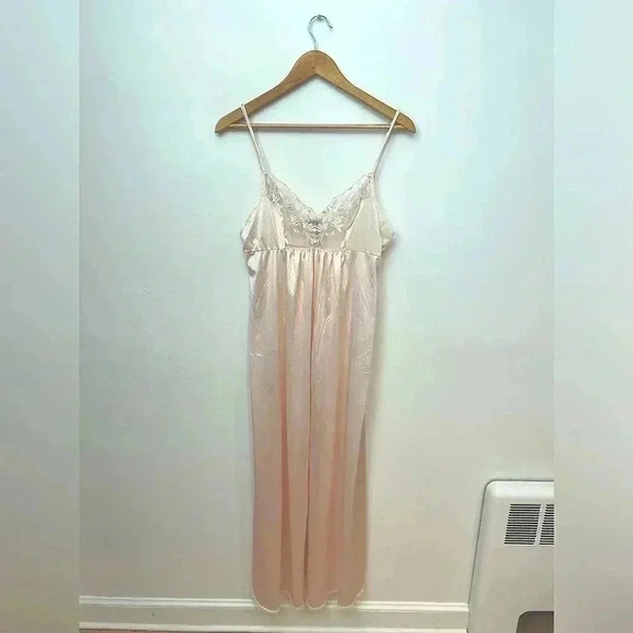 Vintage Vanity Fairy Slip Dress Nightgown Lingerie Lace Trim S- M maxi boho doen - Picture 1 of 6